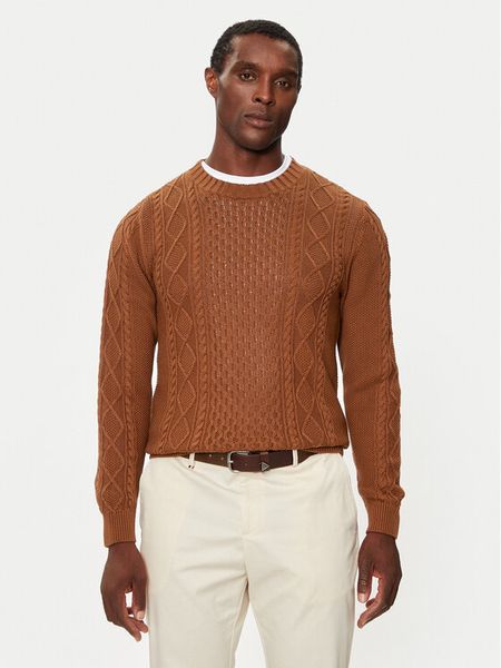 Matinique Sweter Triton 30207487 Brązowy Regular Fit. Brązowe kardigany męskie Matinique, m, bez wzorów, z bawełny, bez ramiączek. Za 229.99 zł.