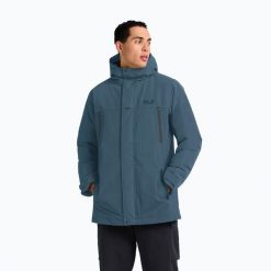Kurtka ocieplana męska Jack Wolfskin Glacier Shield. Niebieskie kurtki męskie Jack Wolfskin, m, bez wzorów, z puchu, sportowe, bez ramiączek, bez kaptura. Za 1,039.00 zł.