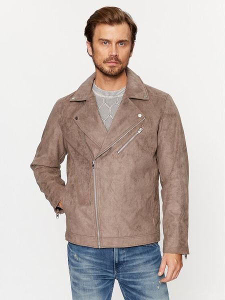 Jack & Jones Kurtka z imitacji skóry 12236853 Brązowy Regular Fit. Brązowe kurtki męskie Jack & Jones, m, bez wzorów, ze skóry, bez ramiączek, bez kaptura. Za 309.99 zł.