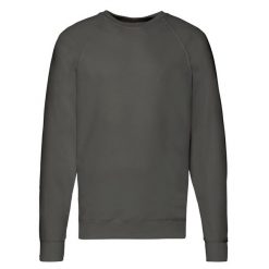 Lekka Raglanowa Bluza Unisex Dla Dorosłych. Szare bluzy nierozpinane męskie Fruit of the Loom, m, bez wzorów, bez ramiączek, bez kaptura. Za 71.99 zł.