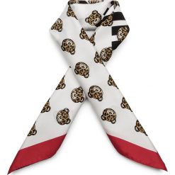 Chusta MOSCHINO - 03548 M1976 002. Białe szaliki męskie MOSCHINO, bez wzorów, z jedwabiu. W wyprzedaży za 219.00 zł.