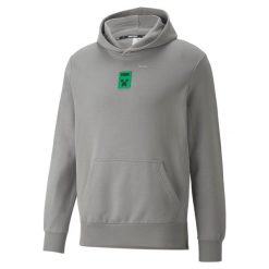 Bluza dresowa męska Puma X MINECRAFT. Szare bluzy nierozpinane męskie Puma, m, bez wzorów, z dresówki, bez ramiączek, bez kaptura. Za 331.99 zł.