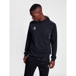 Poliestrowa bluza z kapturem Hummel Authentic. Czarne bluzy z kapturem męskie HUMMEL, bez wzorów, z kapturem. Za 217.50 zł.
