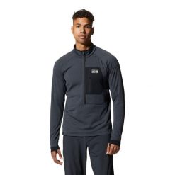 Kurtka turystyczna z zamkiem błyskawicznym Mountain Hardwear Polartec® Power Gri. Fioletowe kurtki męskie MOUNTAIN HARDWEAR, bez wzorów, sportowe, bez ramiączek, bez kaptura. Za 630.45 zł.