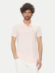 Tommy Jeans Polo DM0DM20676 Różowy Slim Fit. Czerwone koszulki polo męskie Tommy Jeans, l, bez wzorów, z bawełny, bez kołnierzyka, bez ramiączek. Za 179.99 zł.