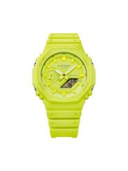 G-Shock Zegarek GA-2100-9A9ER Żółty. Żółte, analogowe zegarki męskie G-Shock. Za 389.99 zł.