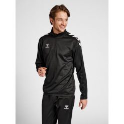 Bluza piłkarska męska Hummel Core XK Half Zip Poly Sweat. Czarne bluzy nierozpinane męskie HUMMEL, m, bez wzorów, sportowe, bez ramiączek, bez kaptura. Za 161.00 zł.