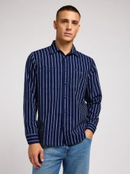 WRANGLER MĘSKA KOSZULA LEE WORKER SHIRT 2.0 INDIGO WIDE 112349938. Niebieskie koszule męskie Lee, m, bez wzorów, bez kołnierzyka, bez ramiączek. Za 149.99 zł.