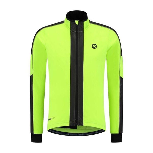 Kurtka rowerowa zimowa męska Rogelli Essential Hi Vis. Czarne kurtki męskie Rogelli, na zimę, m, bez wzorów, z softshellu, bez kaptura. Za 453.00 zł.