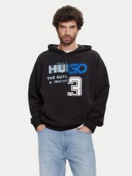 HUGO Bluza Nesidi 50544196 Czarny Loose Fit. Czarne bluzy nierozpinane męskie Hugo, m, bez wzorów, z bawełny, bez ramiączek, bez kaptura. Za 449.99 zł.