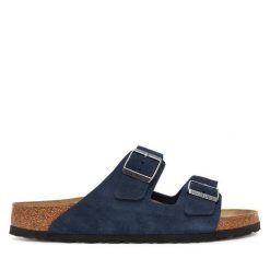 Klapki Birkenstock. Niebieskie klapki i japonki męskie Birkenstock, bez wzorów. Za 429.99 zł.