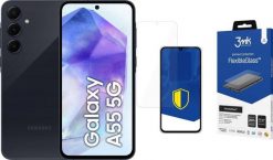 Smartfon Samsung Galaxy A55 5G 8/128GB Black - Awesome Navy (SM-A556BZK) + FlexibleGlass. Czarne smartfony SAMSUNG. Za 1,478.00 zł.