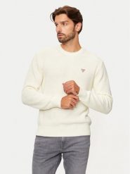 Guess Jeans Sweter M4BR30 Z3HM1 Écru Regular Fit. Kardigany męskie Guess Jeans, m, z aplikacjami, z bawełny, bez ramiączek. Za 319.99 zł.