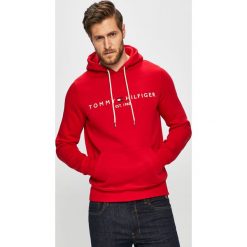 Tommy Hilfiger - Bluza. Niebieskie bluzy nierozpinane męskie Tommy Hilfiger, l, z aplikacjami, z bawełny, bez ramiączek, z kapturem. Za 429.90 zł.