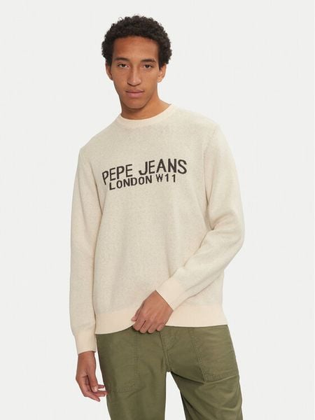 Pepe Jeans Sweter Cardin PM702466 Écru Regular Fit. Kardigany męskie Pepe Jeans, m, bez wzorów, z bawełny, bez ramiączek. Za 339.99 zł.