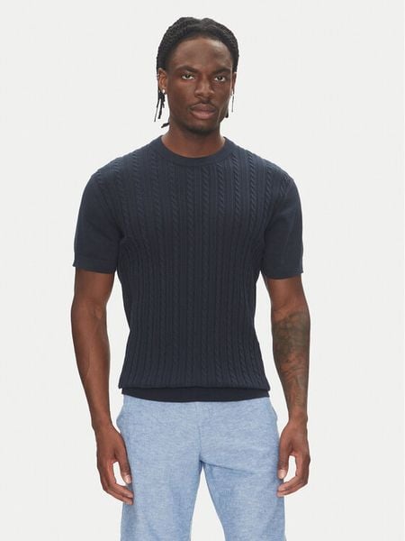 Lindbergh Sweter 30-804115 Granatowy Slim Fit. Niebieskie kardigany męskie Lindbergh, m, bez wzorów, z bawełny, bez ramiączek. Za 109.99 zł.