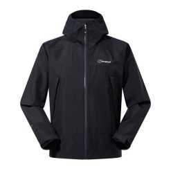 Kurtka przeciwdeszczowa męska Berghaus Paclite Dynak. Czarne kurtki męskie Berghaus, m, bez wzorów, sportowe, bez ramiączek, bez kaptura. Za 549.99 zł.