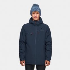 Kurtka turystyczna męska zimowa Alpinus Causses granatowa. Niebieskie kurtki męskie Alpinus, na zimę, m, bez wzorów, sportowe, bez ramiączek, bez kaptura. Za 549.00 zł.
