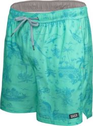 SAXX Szorty kąpielowe męskie z kieszeniami 2w1 SAXX OH BUOY - podniebny surfing - zielony S. Zielone kąpielówki męskie Saxx, m, bez wzorów. Za 220.99 zł.