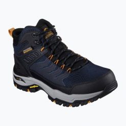 Buty trekkingowe męskie SKECHERS Arch Fit Dawson Raveno. Czarne buty zimowe męskie Skechers, bez wzorów, sportowe, bez obcasa, bez zapięcia. Za 484.99 zł.