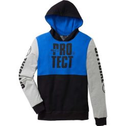 Bluza z nadrukiem Slim Fit bonprix jasnoszary melanż - lazurowo-czarny. Bluzy nierozpinane męskie marki bonprix. Za 54.99 zł.