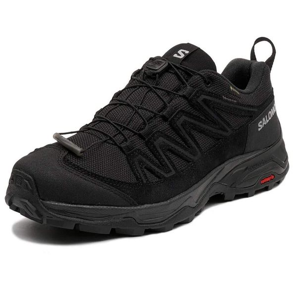 Buty do biegania męskie Salomon X Ward Leather Mid Gtx. Czarne buty trekkingowe męskie Salomon, bez wzorów, z gore-texu, bez zapięcia, do biegania, gore-tex. Za 585.00 zł.