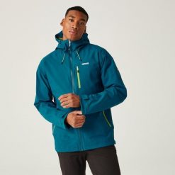 Okara męska kurtka przeciwdeszczowa. Zielone kurtki męskie Regatta, m, bez wzorów, z materiału, bez ramiączek, bez kaptura. Za 209.99 zł.