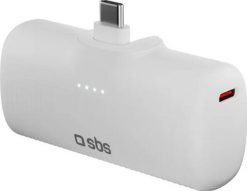 SBS EcoPower 5000 mAh 10W z wbudowanym portem USB-C biały. Białe powerbanki . Za 87.90 zł.