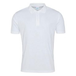 Męska Gładka Koszulka Polo. Białe koszulki polo męskie JUST COOL, m, bez wzorów, bez kołnierzyka, bez ramiączek. Za 65.99 zł.