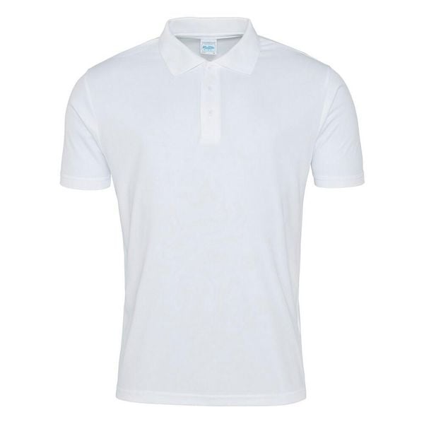 Męska Gładka Koszulka Polo. Białe koszulki polo męskie JUST COOL, m, bez wzorów, bez kołnierzyka, bez ramiączek. Za 65.99 zł.