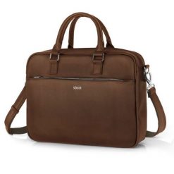 Torba na laptop Solier S34 Longford ciemny brąz. Torby na laptopa męskie Solier, bez wzorów, z jeansu. Za 158.99 zł.