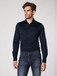 Rage Age Koszula Mercury Granatowy Slim Fit. Niebieskie koszule męskie Rage Age, l, bez wzorów, z bawełny, bez kołnierzyka, bez ramiączek. Za 129.99 zł.