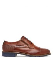 Bugatti Półbuty 315-AQR04-1000 Brązowy. Brązowe eleganckie półbuty męskie Bugatti, ze skóry, wizytowe, bez obcasa, bez zapięcia. Za 339.99 zł.