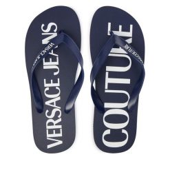 Japonki Versace Jeans Couture. Niebieskie klapki i japonki męskie Versace Jeans Couture, bez wzorów, z jeansu. Za 249.99 zł.