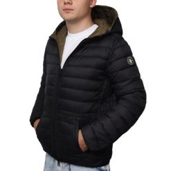 Kurtka męska dwustronna z kapturem U.S POLO ASSN. Czarne kurtki męskie U.S. Polo Assn., m, bez wzorów, bez ramiączek, z kapturem. W wyprzedaży za 199.00 zł.