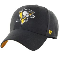 Czapka z daszkiem męska NHL Pittsburgh Penguins Ballpark Cap. Czarne czapki męskie 47 Brand, bez wzorów, z bawełny. Za 173.50 zł.