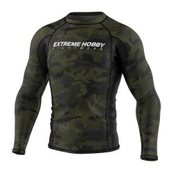 Koszulka sportowa męska Rashguard do MMA EXTREME HOBBY HAVOC. Zielone bielizna termoaktywna męska EXTREME HOBBY, m, bez wzorów, z bawełny, bez ramiączek, do biegania. Za 209.00 zł.