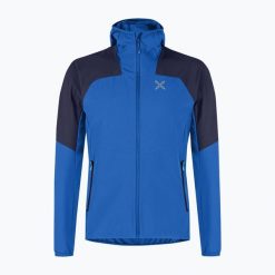 Kurtka męska Montura Rise Hooded. Niebieskie kurtki męskie MONTURA, m, bez wzorów, sportowe, bez ramiączek, bez kaptura. Za 449.99 zł.
