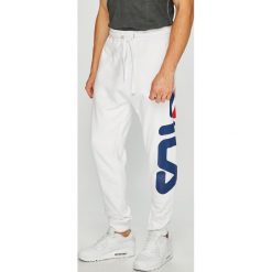 Fila - Spodnie. Szare spodnie na co dzień męskie Fila, z nadrukiem, z bawełny, casualowe. W wyprzedaży za 149.90 zł.