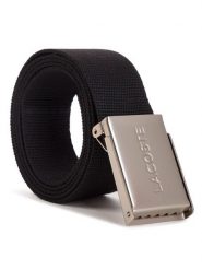 Lacoste Pasek Męski RC2012 Czarny. Czarne paski męskie Lacoste, bez wzorów, z materiału. Za 209.99 zł.