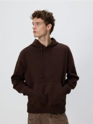 Bawełniana bluza z kapturem - brązowy. Brązowe bluzy z kapturem męskie Reserved, l, bez wzorów, z bawełny, z kapturem. W wyprzedaży za 119.99 zł.