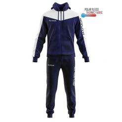 Dres Givova Roma z kapturem polar fleece. Białe bluzy z polaru męskie Givova, bez wzorów, z dresówki, sportowe, bez ramiączek, z kapturem. Za 261.99 zł.