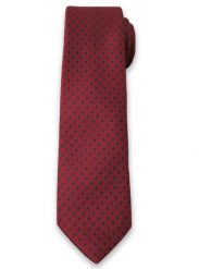 Stylowy Krawat Męski w Granatowe Groszki, Kropki - 6 cm - Alties, Bordowy. Czerwone krawaty i muchy męskie Alties, bez wzorów, z tkaniny, eleganckie. Za 49.00 zł.