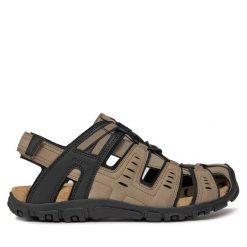 Sandały Geox. Brązowe sandały męskie Geox, bez zapięcia. Za 379.99 zł.