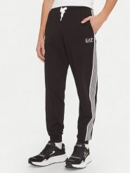 EA7 Emporio Armani Spodnie dresowe 6DPP69 PJ9FZ 1200 Czarny Regular Fit. Czarne spodnie dresowe męskie EA7 Emporio Armani, bez wzorów, z bawełny. Za 259.99 zł.