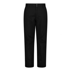 Spodnie narciarskie męskie CMP 33W1157. Czarne spodnie narciarskie i snowboardowe męskie CMP, bez wzorów, narciarskie. Za 429.99 zł.