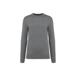 Sweter z okrągłym dekoltem z Suprimy Kariban Premium. Szare swetry męskie KARIBAN, bez wzorów, z bawełny, bez kołnierzyka, bez ramiączek. Za 232.50 zł.