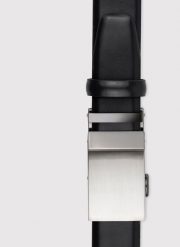 PAKO LORENTE - Czarny pasek męski z automatyczną klamrą. Czarne paski męskie Pako Lorente, bez wzorów, ze skóry, eleganckie. Za 149.99 zł.