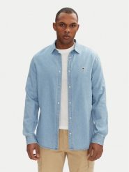 Tommy Jeans Koszula jeansowa DM0DM21146 Niebieski Regular Fit. Niebieskie koszule męskie Tommy Jeans, m, bez wzorów, z bawełny, bez kołnierzyka, bez ramiączek. Za 219.99 zł.