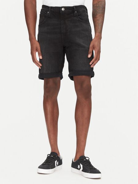 Lee Szorty jeansowe 5 Pocket 112363930 Czarny Regular Fit. Czarne szorty męskie Lee, bez wzorów, z bawełny. Za 169.99 zł.